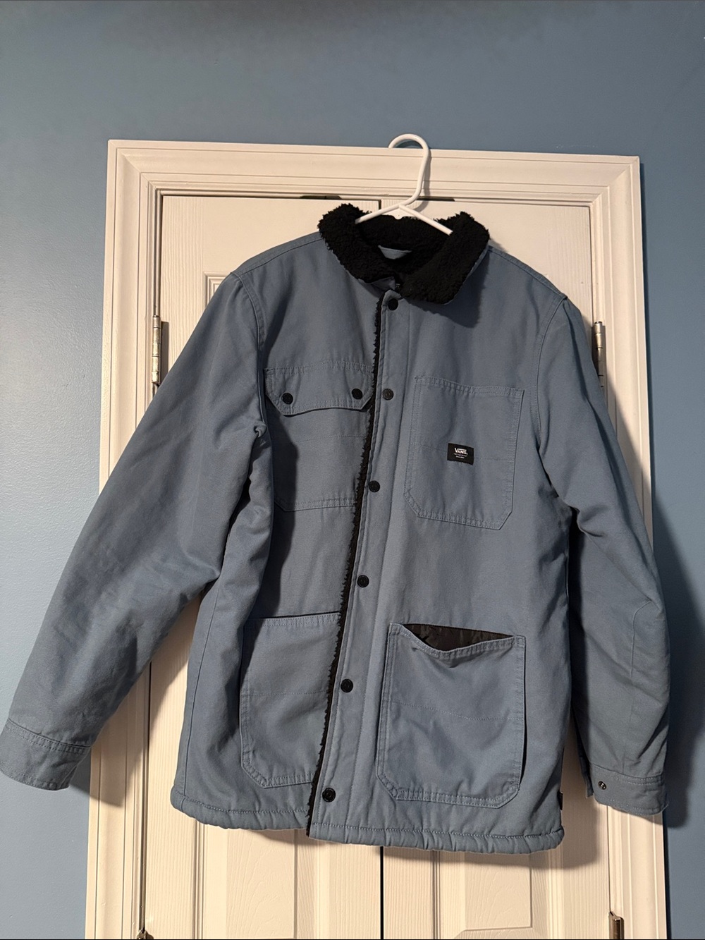 Light Blue Men's Sherpa Collar Work Jacket